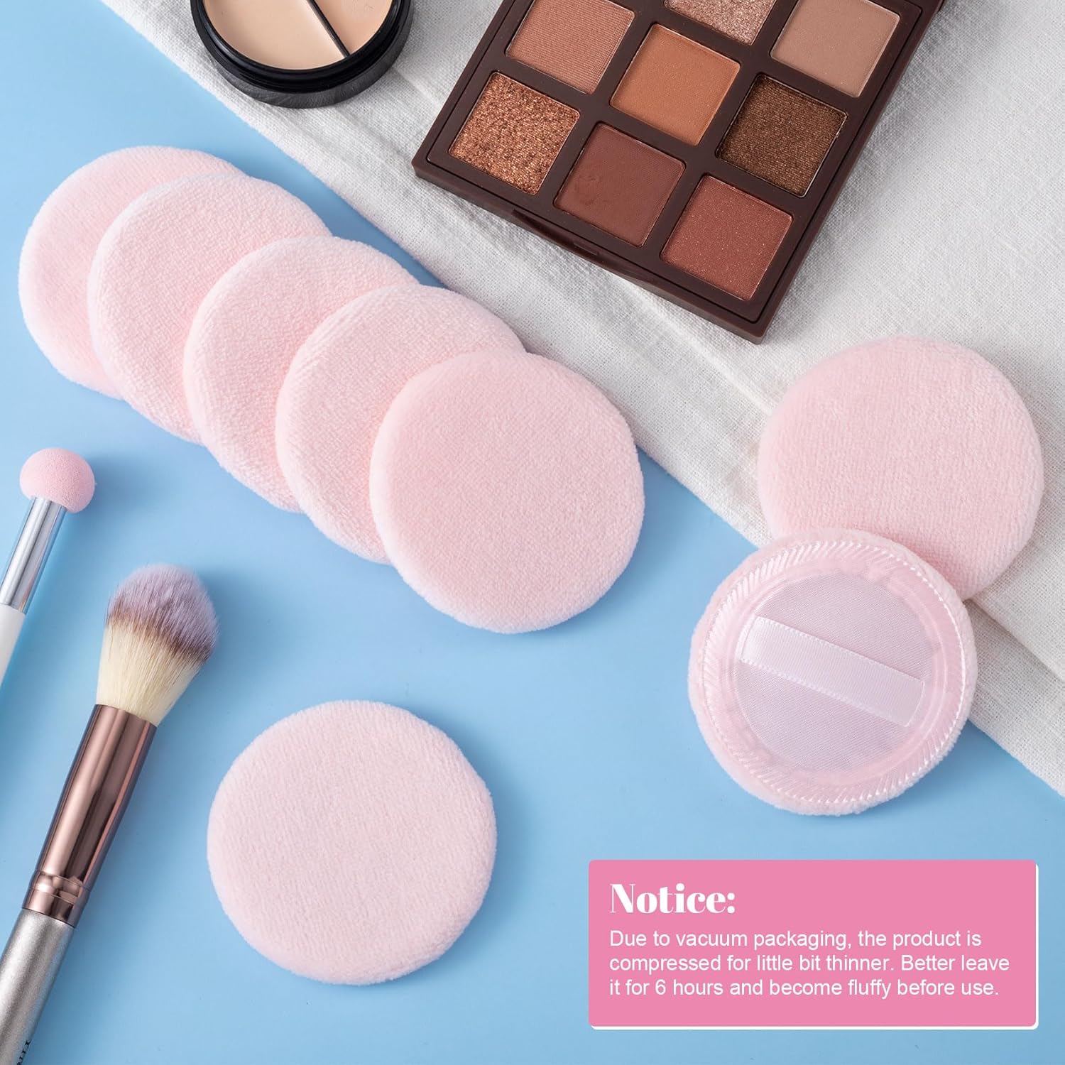 Paquete de 25 esponjas redondas de 2.36 pulgadas para aplicadores de maquillaje de base, algodón suave y agradable a la piel, esponja de terciopelo