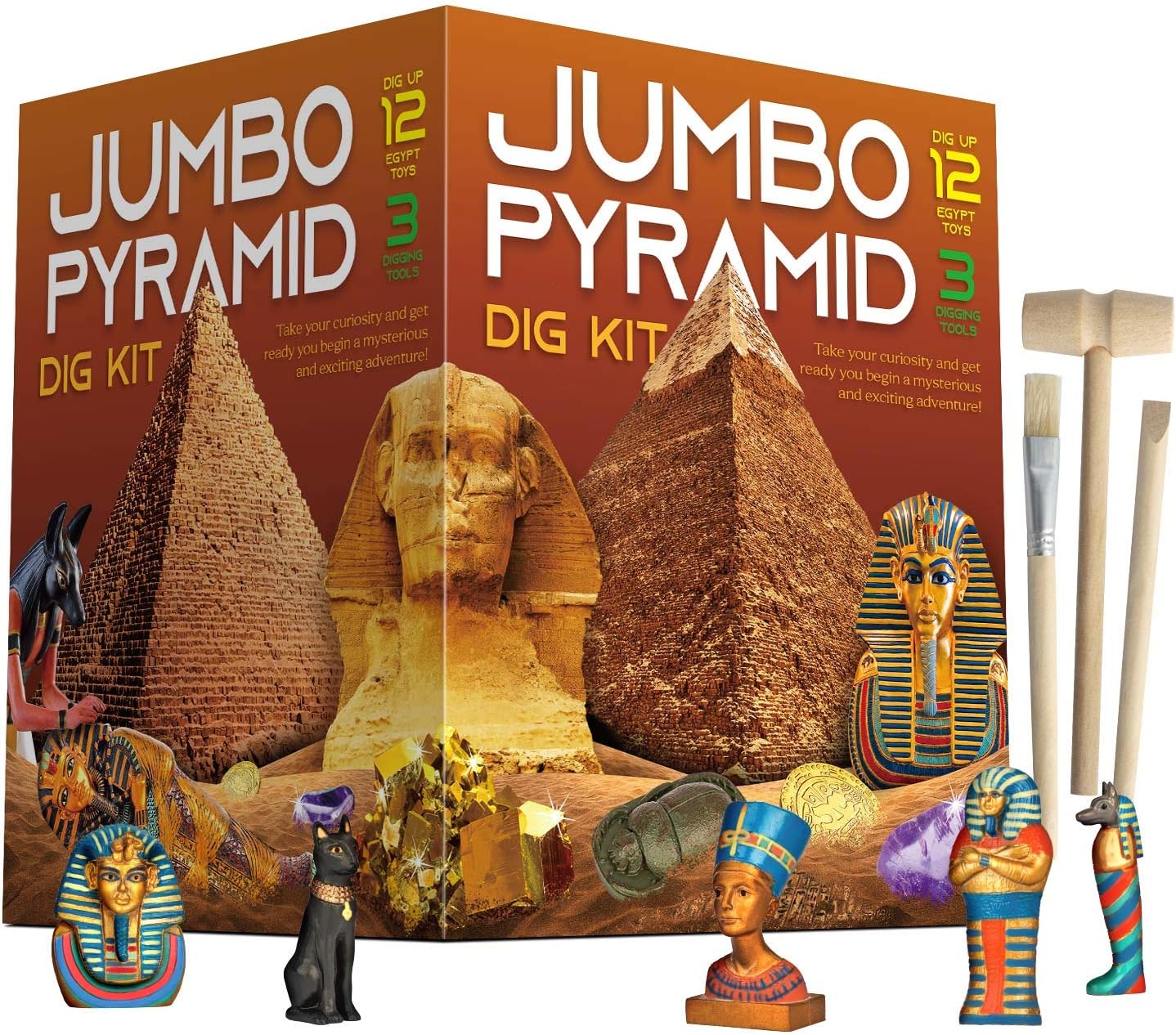 XX TOYS – Kit de excavación de pirámides egipcias antiguas, juego de excavación de gemas STEM Science Juguetes educativos de arqueología, regalos