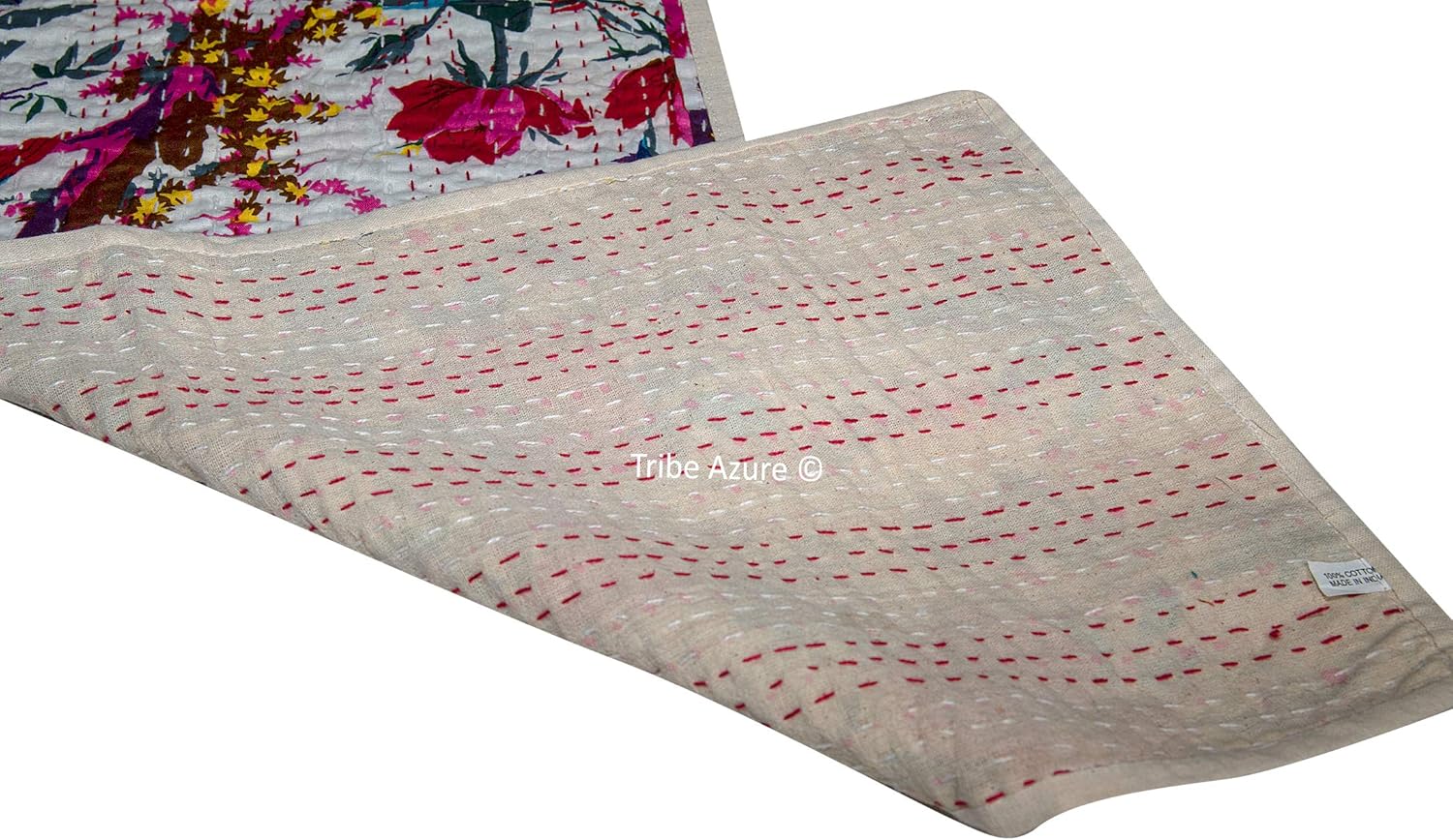 Camino de mesa de algodón de 12 x 48 pulgadas, tapiz floral, bohemio, colorido, manteles individuales para mesa de café, casa de campo, persa,