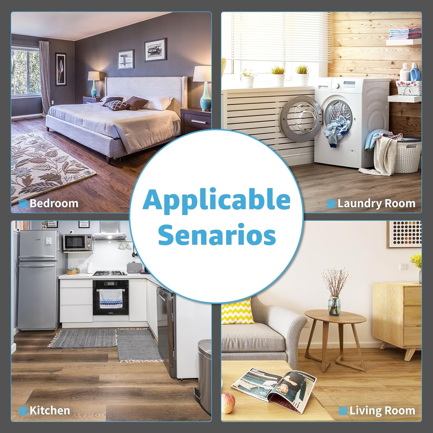 Art3d – Azulejos de vinilo autoadhesivos e impermeables, 30 unidades de 12 x 12 pulgadas, símil madera, para cocina, comedor, dormitorio, cobertura