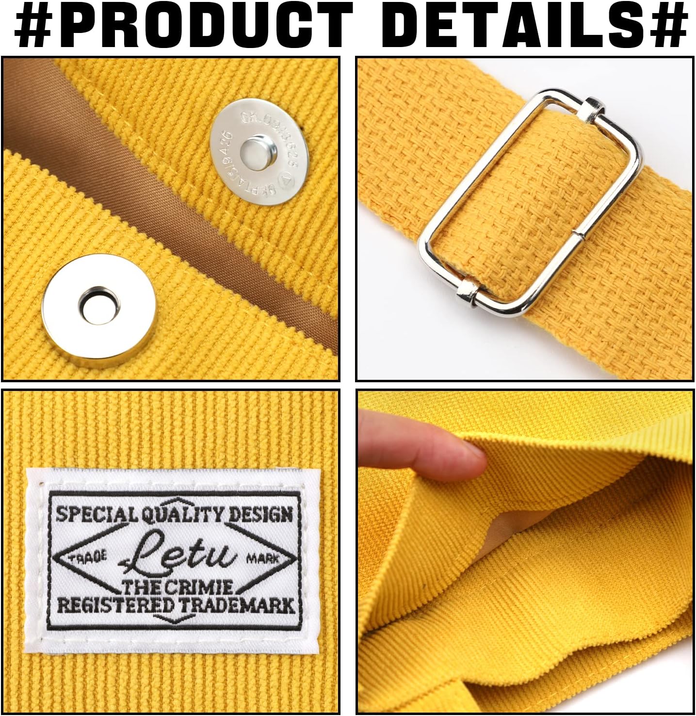 Bolsa de pana para mujer, pequeña bolsa de mano, mini bolsa estética cruzada, bolso de mano – Trabajo y viajes de compras