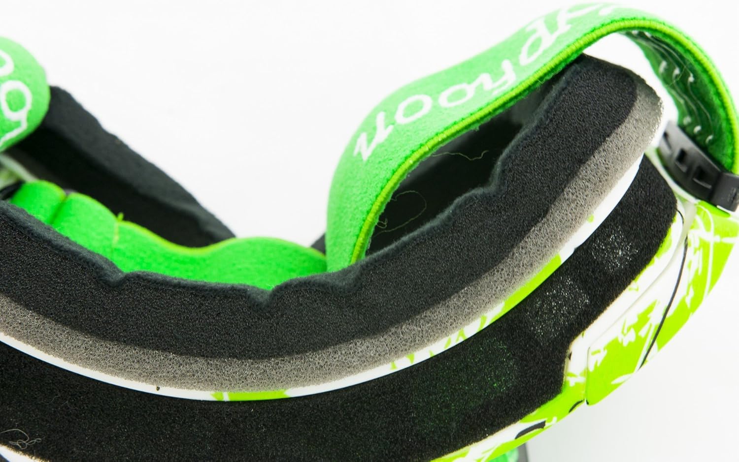 Gafas de esquí y snowboard con lente magnética antiniebla (verde y blanco con rojo y amarillo)