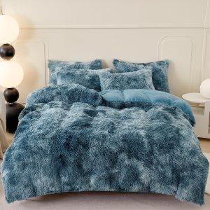 SUCSES Juego de funda de edredón tamaño Queen esponjoso de color azul marino, juego de ropa de cama de 3 piezas de pelo sintético largo de felpa – SUCSES Juego de funda de edredón tamaño Queen esponjoso de color azul marino, juego de ropa de cama de 3 piezas de pelo sintético largo de felpa –
