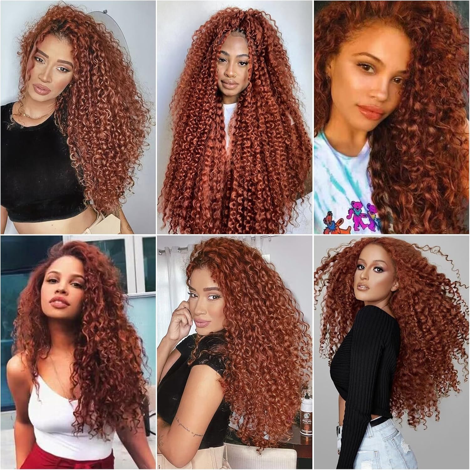 GoGo Curl Crochet Hair 24 pulgadas onda de agua pelo de ganchillo Ombre sintético bohemio ganchillo trenzado onda profunda extensiones de cabello