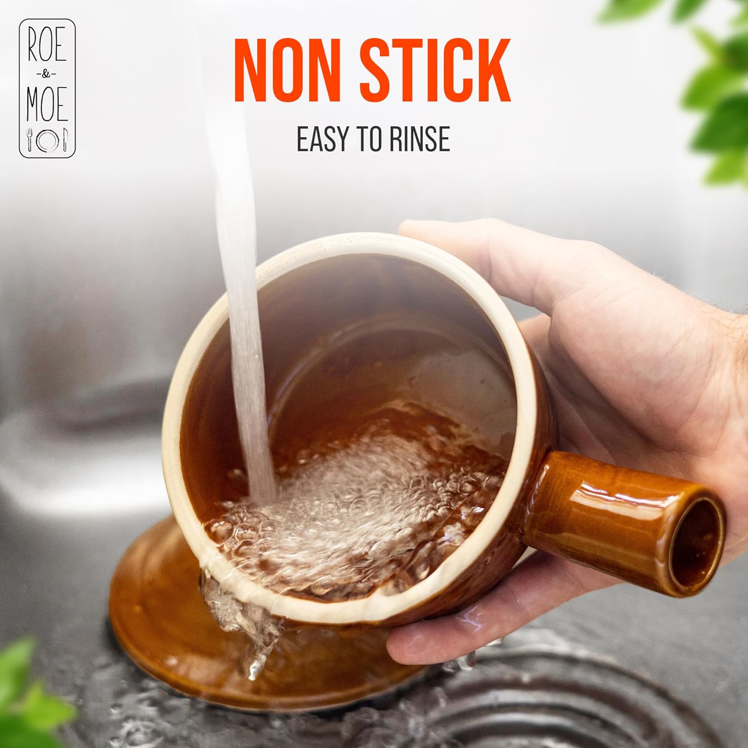 Roe & Moe Olla para huevos  Antiadherente, cerámica para microondas con tapa de chimenea y mango hueco. Reimagina el desayuno con huevos perfectos y