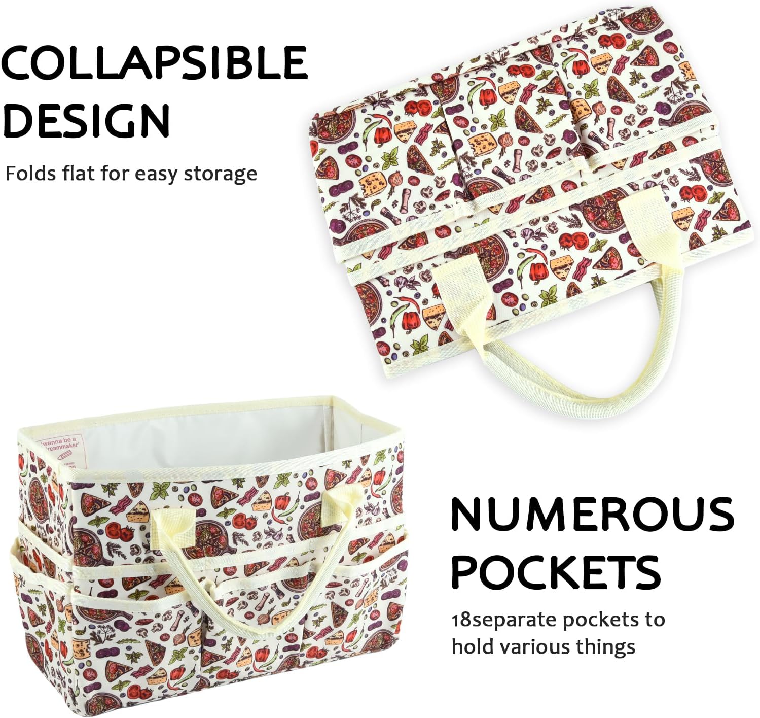 qianshan Bolsa organizadora de manualidades con múltiples bolsillos, organizador grande de almacenamiento de arte con asas para arte, manualidades,