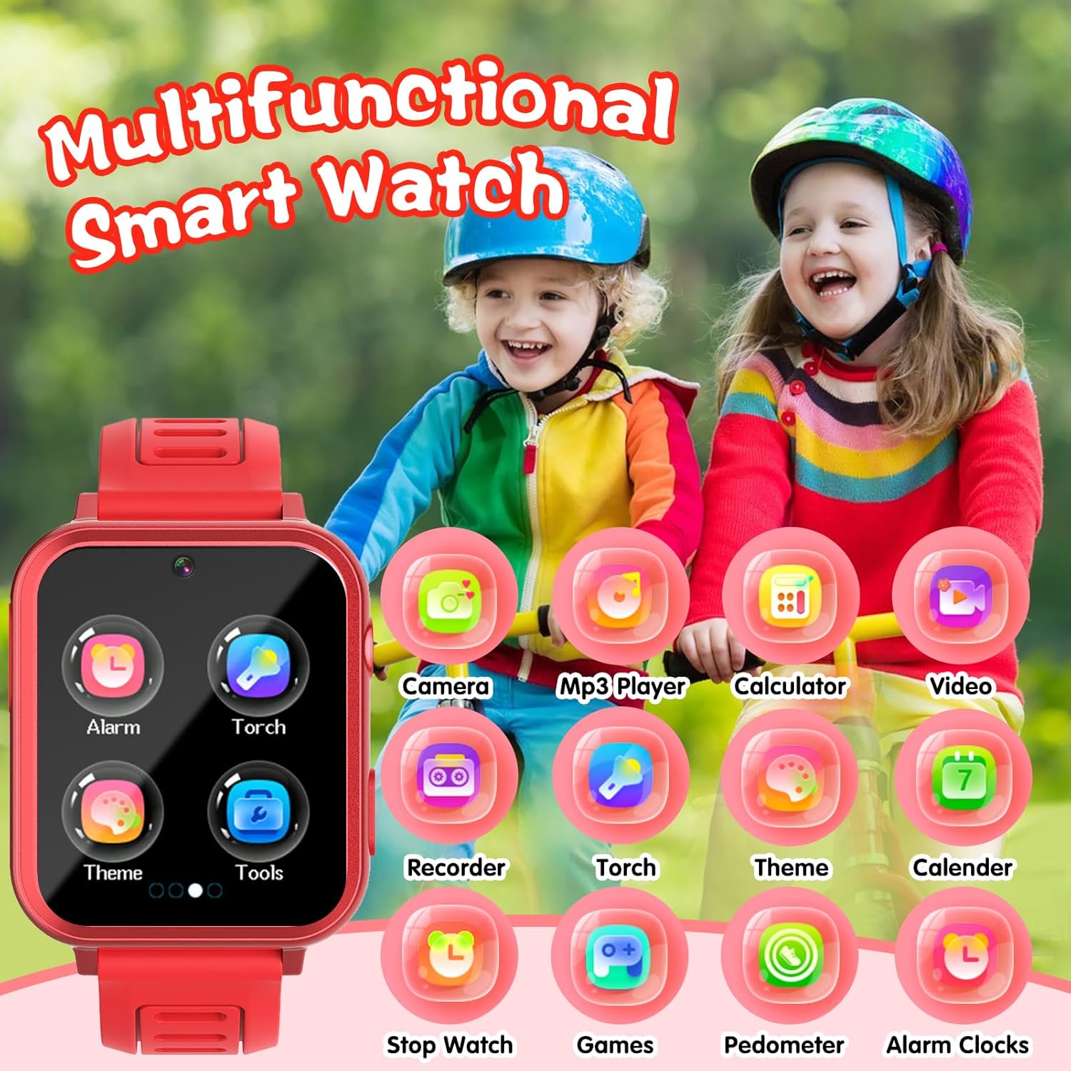 Reloj inteligente para niños, regalo para niñas de 5 a 12 años, 24 juegos de rompecabezas, pantalla táctil HD, relojes para niños con cámara MP3,