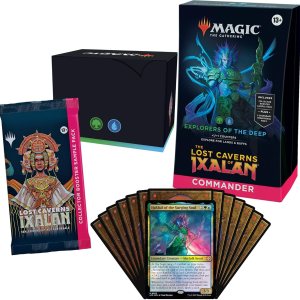 Magic The Gathering The Lost Caverns of Ixalan Commander Deck – Explorers of The Deep (mazo de 100 cartas, paquete de muestra de coleccionista de 2 Magic The Gathering The Lost Caverns of Ixalan Commander Deck – Explorers of The Deep (mazo de 100 cartas, paquete de muestra de coleccionista de 2
