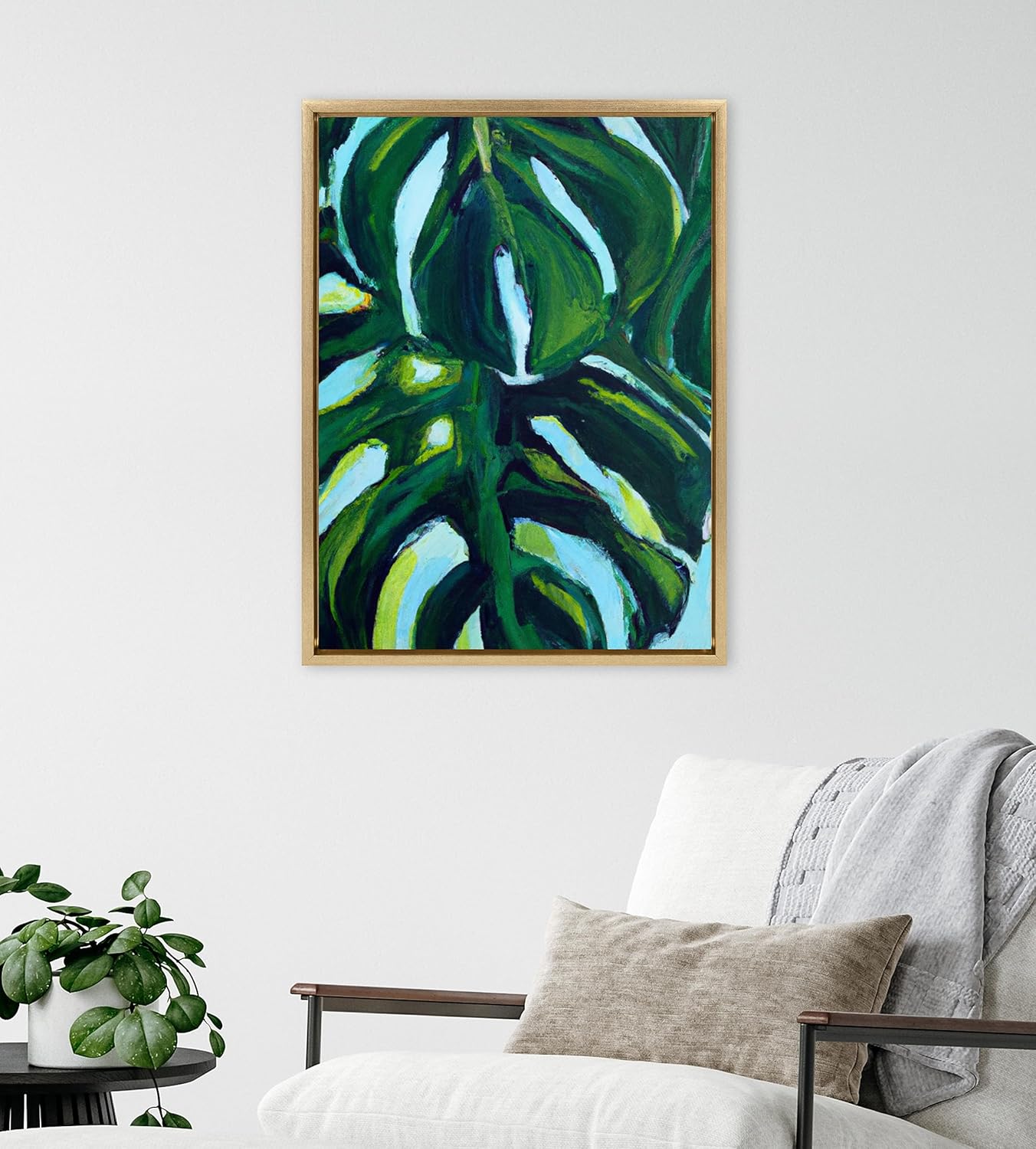 Kate and Laurel Sylvie – Lienzo enmarcado en blanco, 18 x 24 pulgadas, oro brillante, lienzo vacío moderno para pintar tu propio arte, enmarcado de