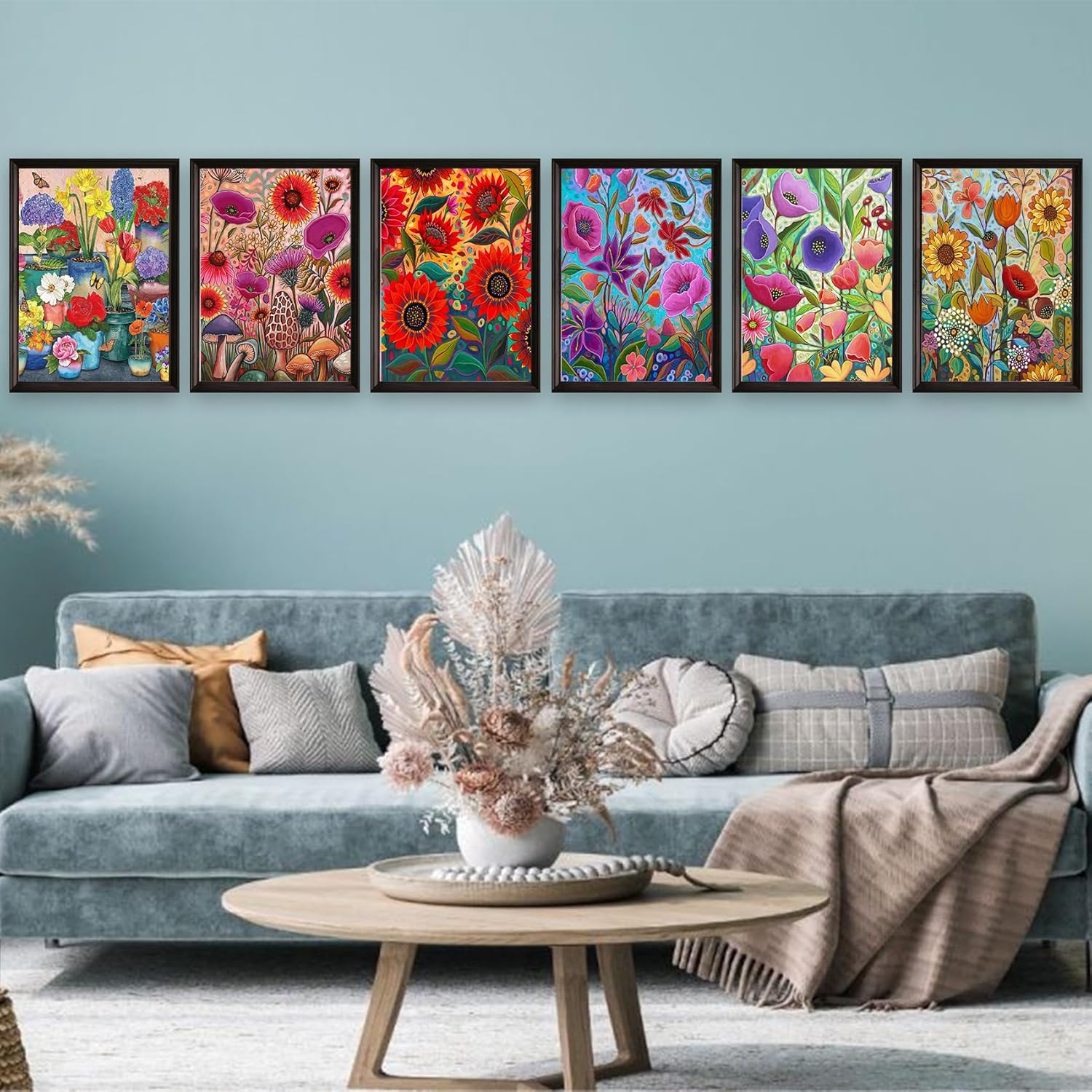 hkejoi Kit de pintura por números para adultos, lienzo para adultos, kit de pintura por números, flores acrílicas por números para adultos para