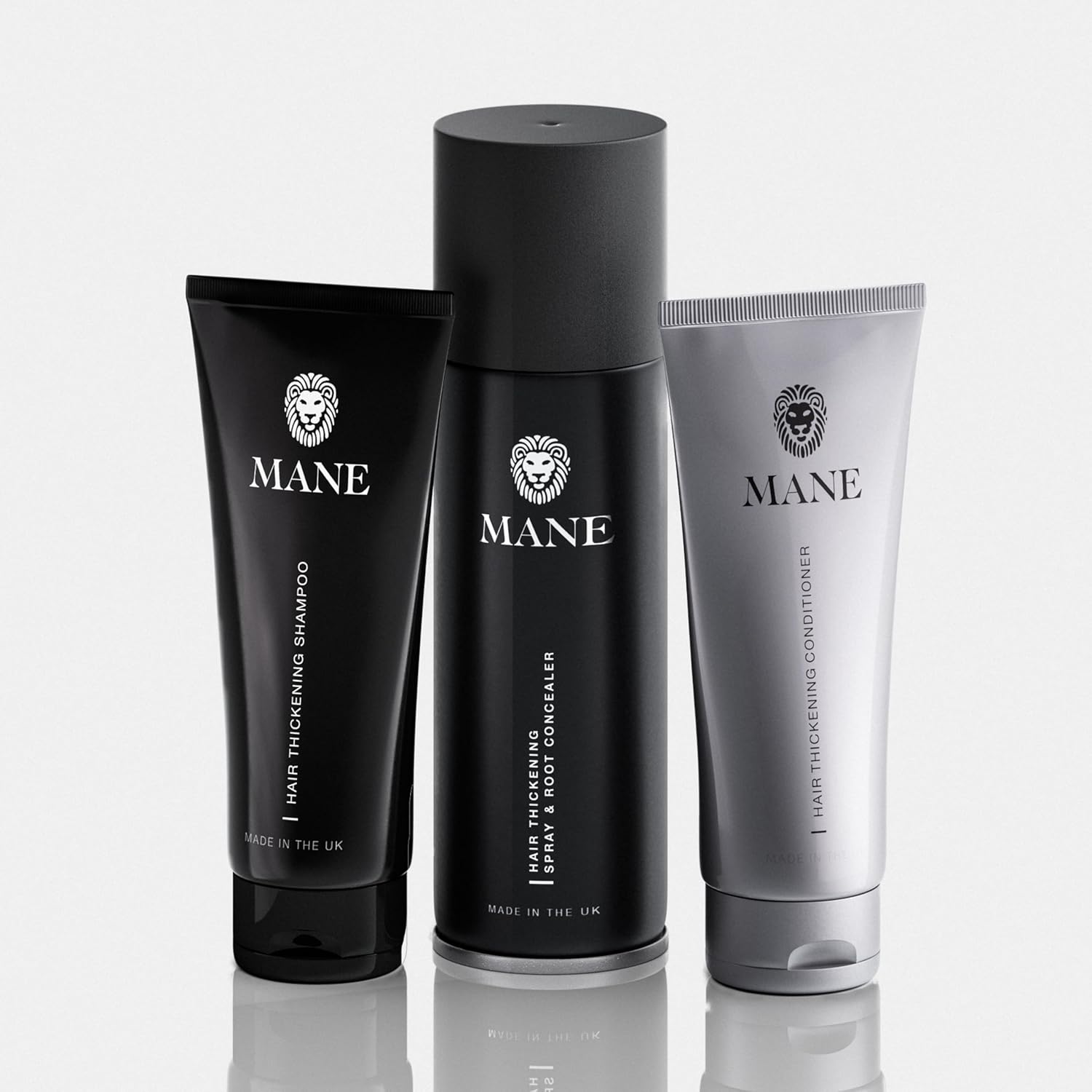 Mane Espesante del cabello 6.8 fl oz con champú y acondicionador (rubio ceniza)