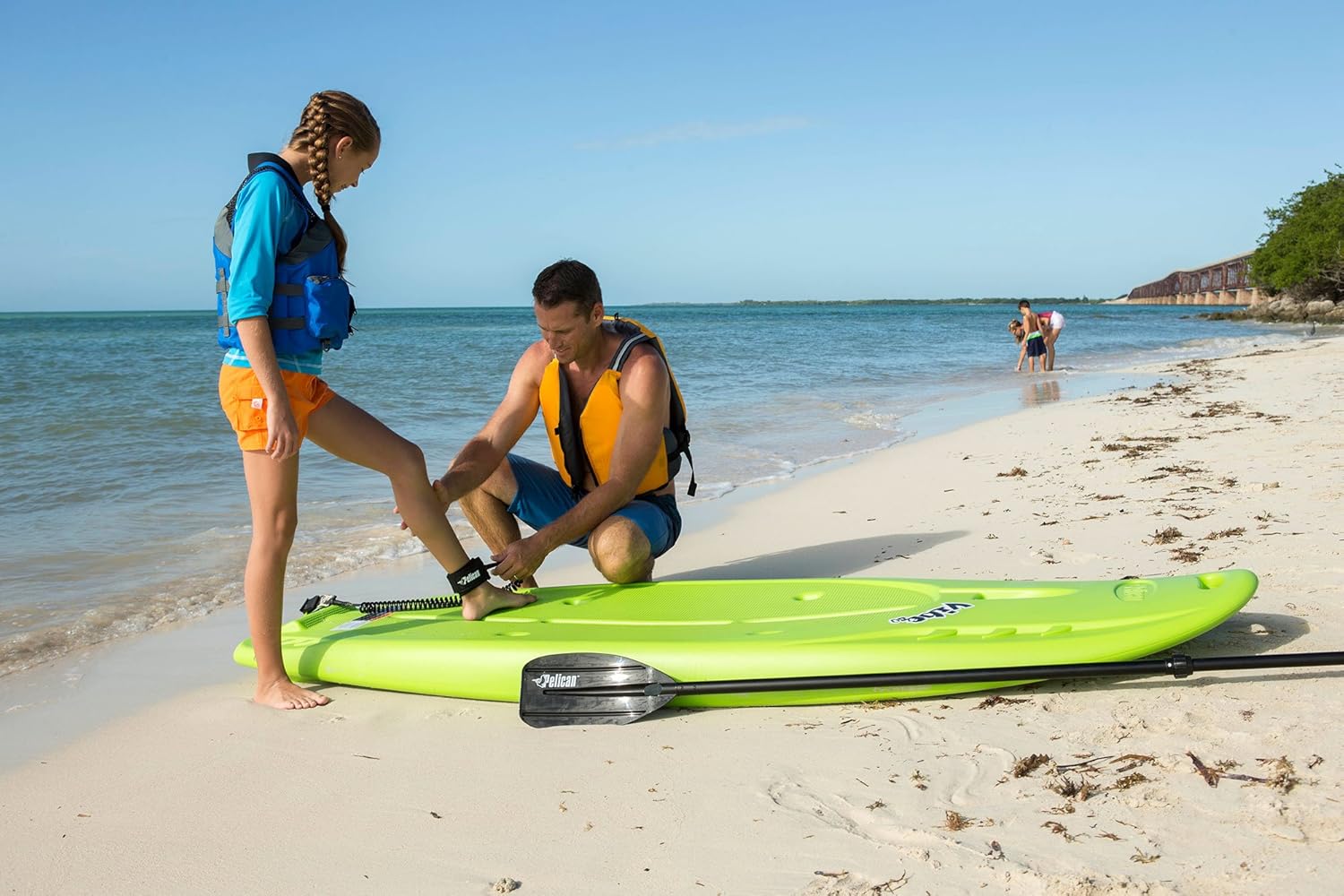Pelican SUP – Correa de tobillo unisex prémium para barcos – PS1543 – Sistema de gancho y bucle de tabla de remo de pie con cómodo acolchado de