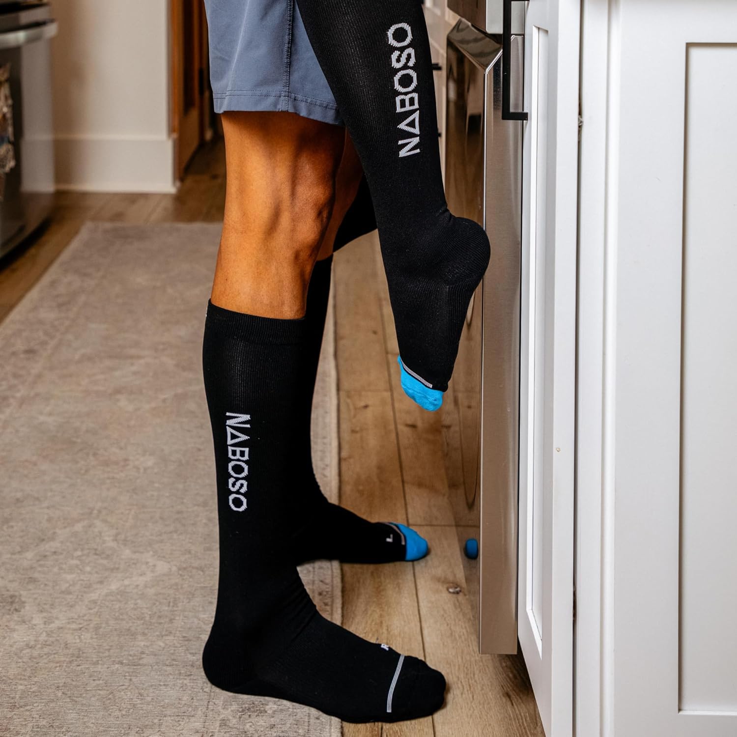 Naboso Calcetines de recuperación de compresión con textura estimulante para recuperación, dolor en las articulaciones, hinchazón, circulación, 1 par