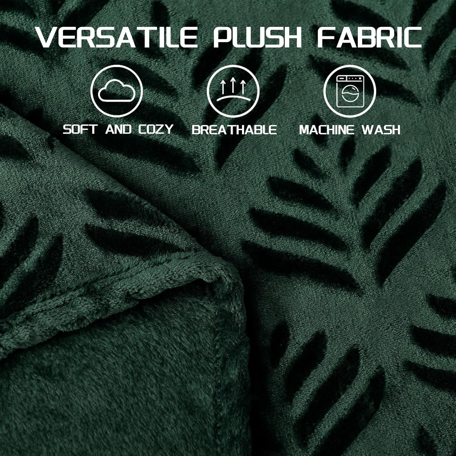 Exclusivo Mezcla Manta de forro polar para sofá, mantas súper suaves y cálidas para otoño e invierno, manta mullida y ligera, color verde bosque, 50