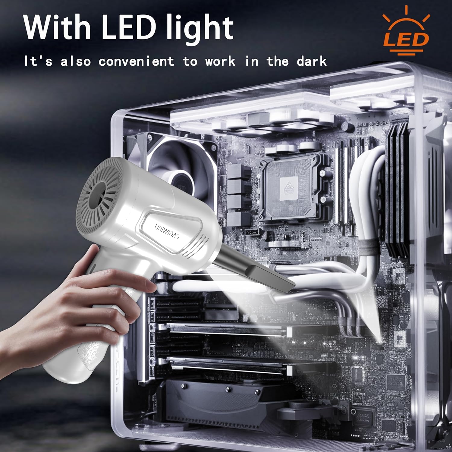 Plumero de aire comprimido 4.0, soplador de aire inalámbrico, plumero de aire eléctrico para limpieza de teclado y PC, kit de limpieza de aire,