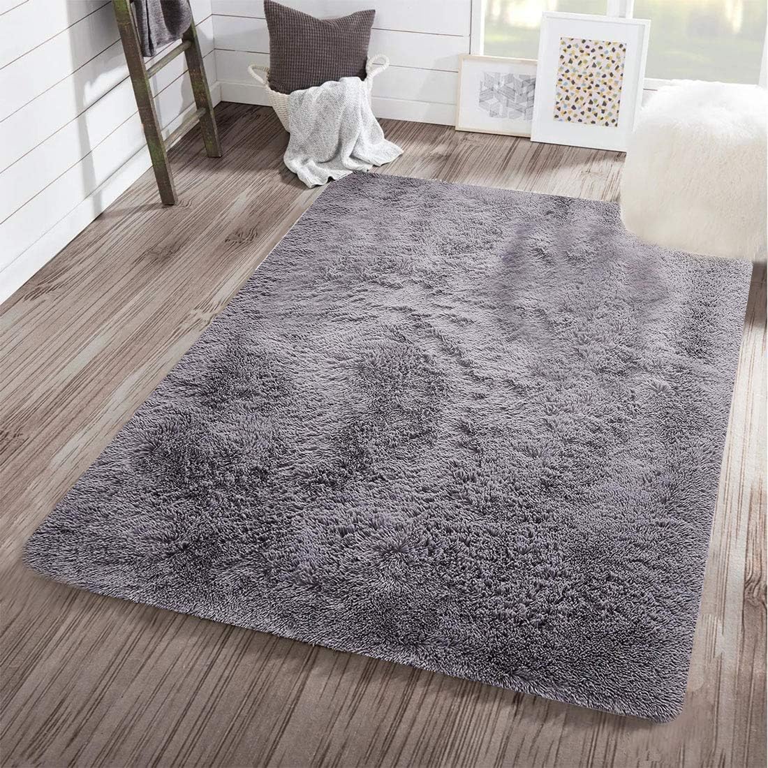 WHOW Alfombra súper suave, moderna para sala de estar, alfombra mullida para dormitorio, habitación de los niños, guardería y decoración del hogar