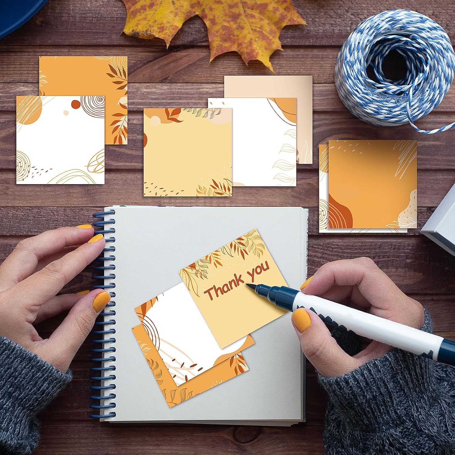 16 notas adhesivas de otoño, estilo bohemio, diseño de otoño, blocs de notas autoadhesivas, notas adhesivas para escuela, oficina, hogar,