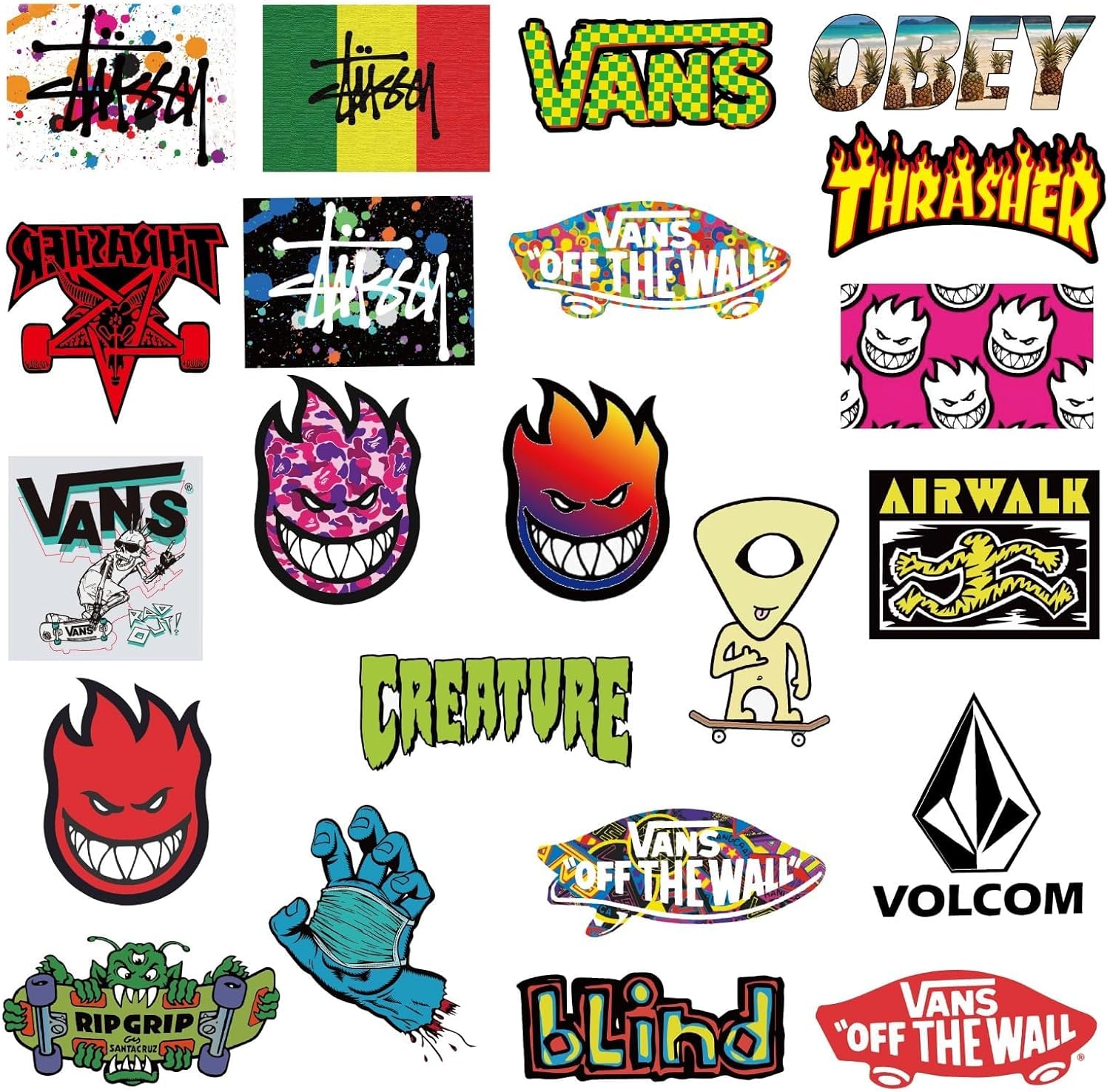 Calcomanías geniales para adultos, 100 calcomanías para laptop para adultos, adolescentes, niños, calcomanías de graffiti para laptop, monopatín,
