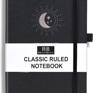RICCO BELLO – Cuaderno clásico con rayas universitarias, diario con forro de piel sintética para escribir, trabajo, hogar, escuela, 192 páginas a RICCO BELLO – Cuaderno clásico con rayas universitarias, diario con forro de piel sintética para escribir, trabajo, hogar, escuela, 192 páginas a