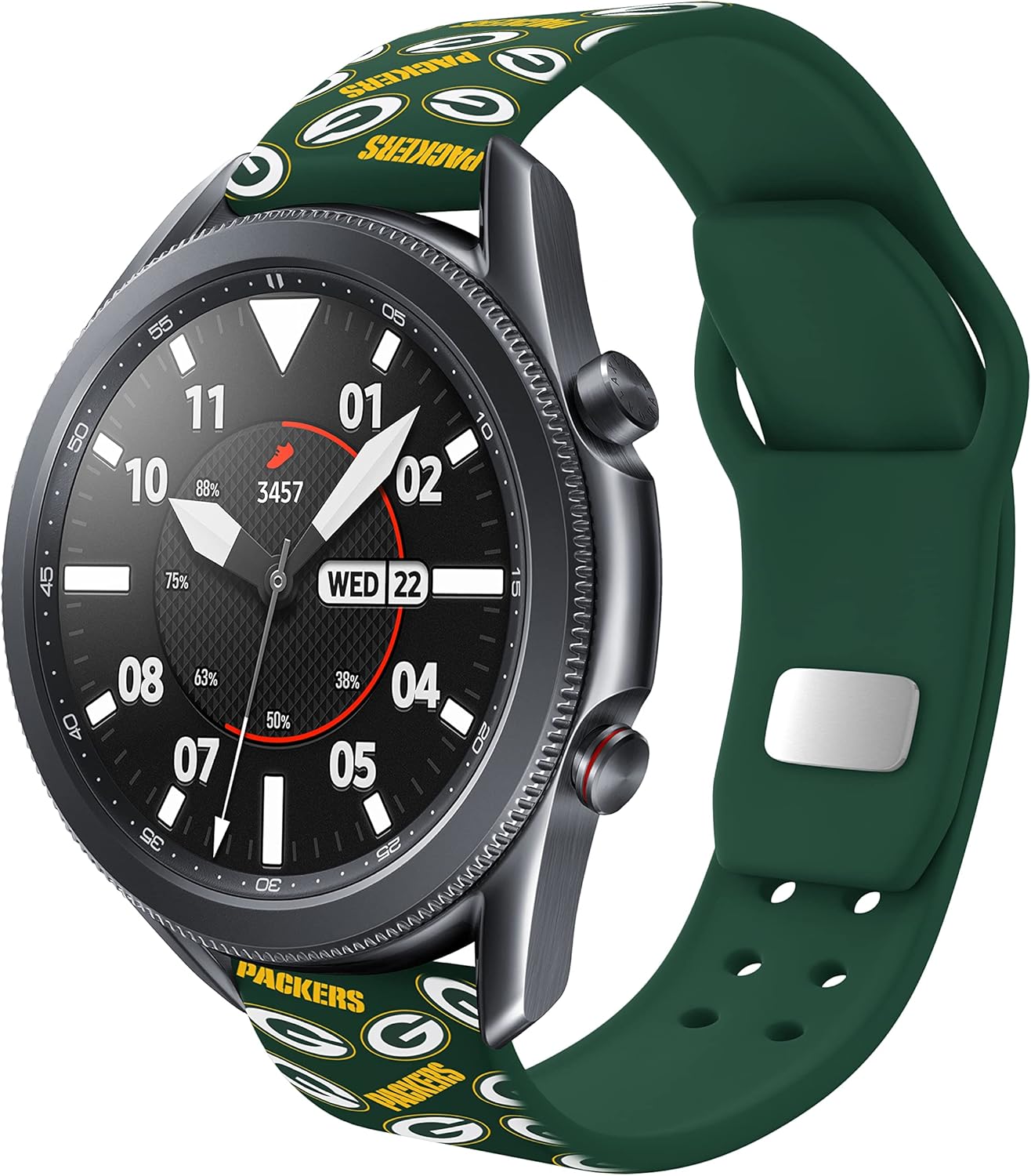 Game Time Green Bay Packers – Correa de reloj HD de cambio rápido compatible con Samsung y más