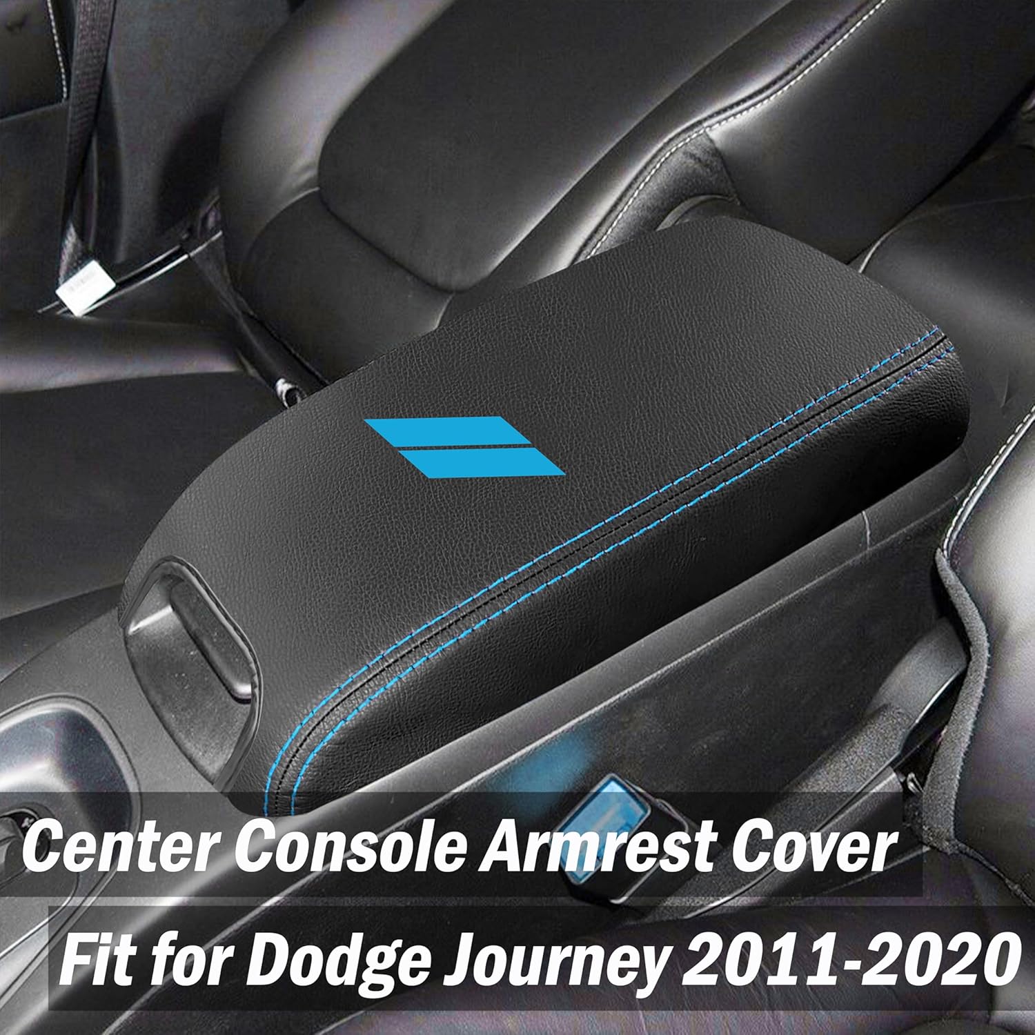 YOSRTER Funda para reposabrazos de consola central para Dodge Journey 2011-2018 2019 2020, caja de reposabrazos central de cuero antiarañazos para