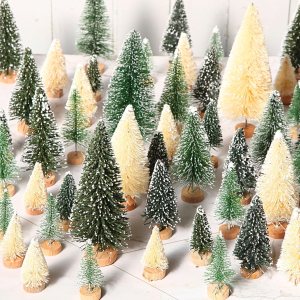 SATINIOR 60 piezas de mini árbol de Navidad artificiales de sisal para árboles de nieve, cepillos para botellas, árboles de Navidad, adornos de SATINIOR 60 piezas de mini árbol de Navidad artificiales de sisal para árboles de nieve, cepillos para botellas, árboles de Navidad, adornos de