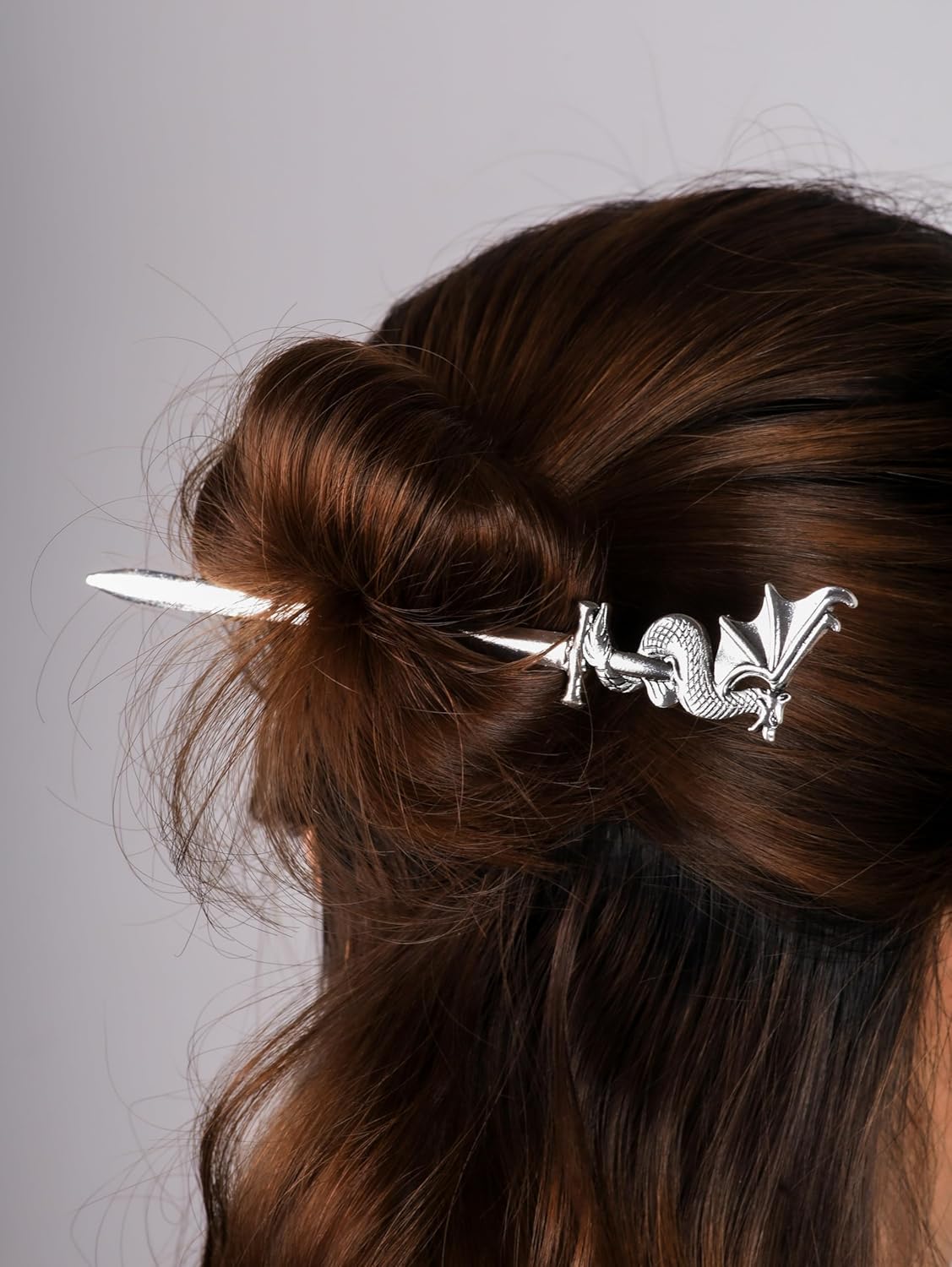 HAQUIL Palo de pelo de ala de dragón vikingo para mujeres y hombres, horquilla gótica punk con diseño de moda para hombres y mujeres, regalo de