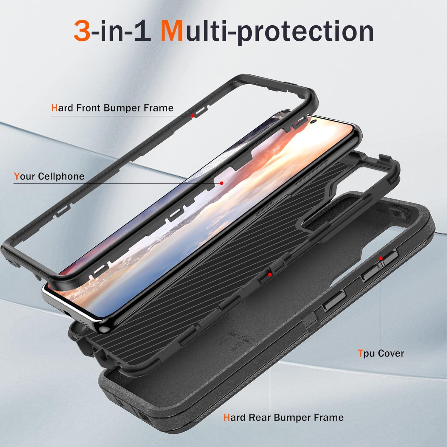Funda para Galaxy S21, funda protectora resistente de grado militar, a prueba de golpes, a prueba de caídaspolvo, funda de protección resistente de