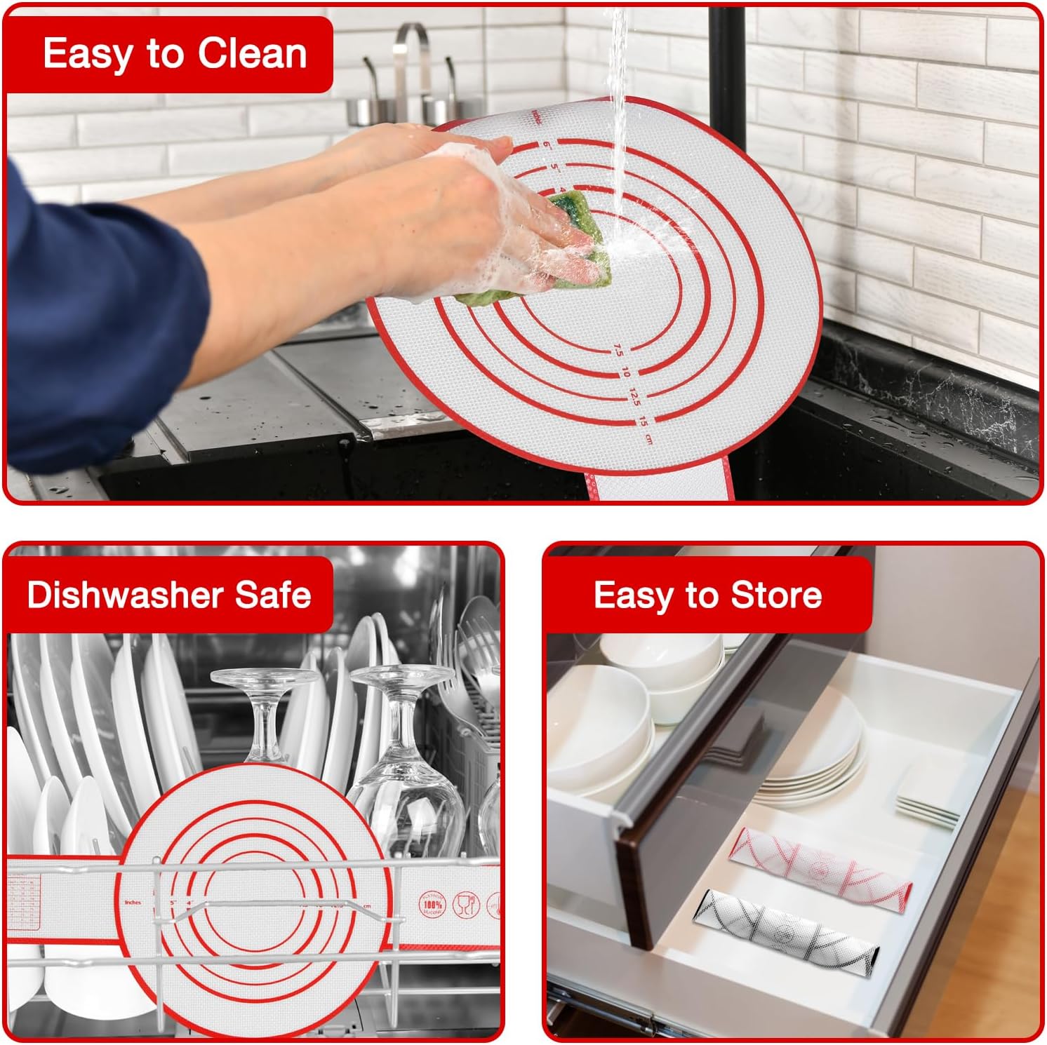 Tapete de silicona para hornear pan holandés, con asas extralargas para pan de masa madre, antiadherente, de silicona, reutilizable, resistente al
