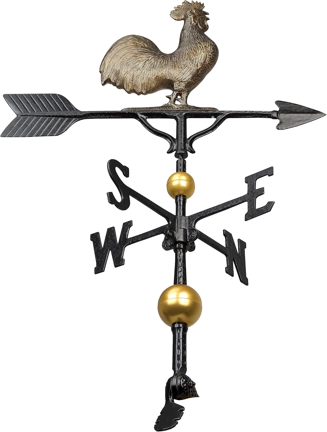 Veleta de aluminio 3D de lujo de 32 pulgadas serie 300 – Paleta de viento con adorno – Decoración de techo de metal – Soporte incluido (4 para