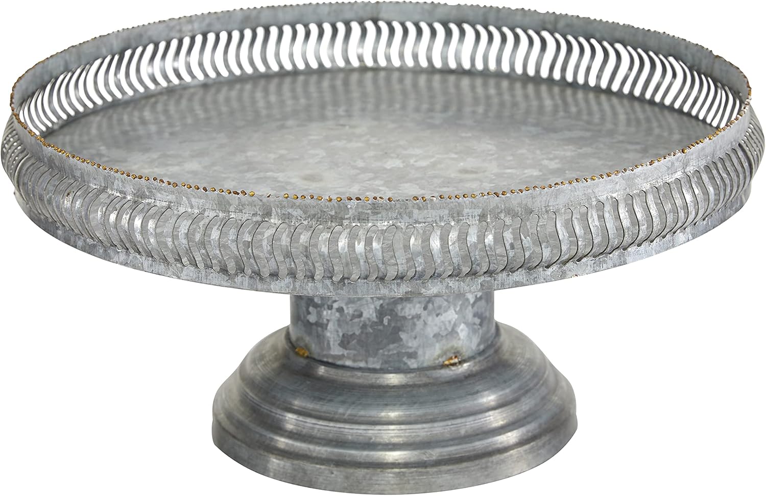 Deco 79 Soporte de metal galvanizado para tartas, juego de 2 12″, 16″W, gris