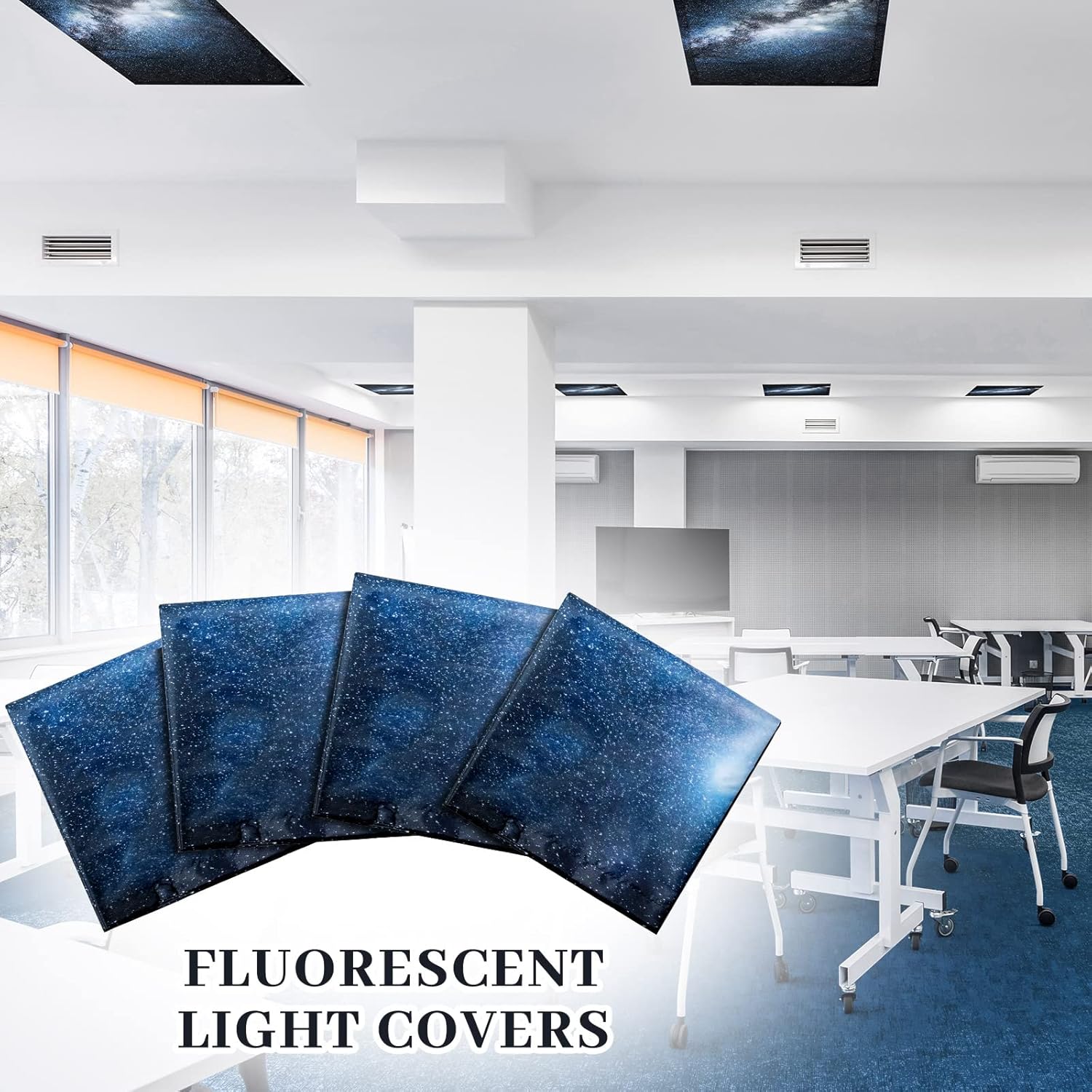 Patelai Cubierta de luz fluorescente de 4 x 2 pies para luces de techo, cubierta de luz magnética con 10 imanes, filtros de luz fluorescente para