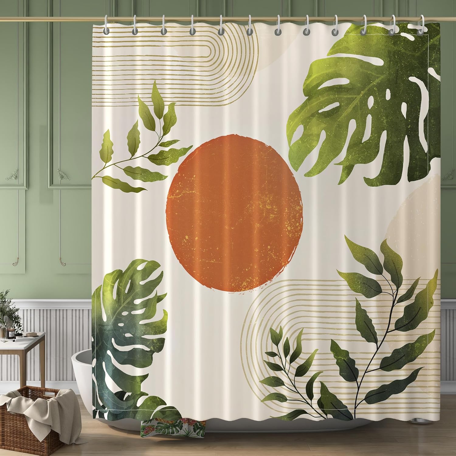 EOSAHR Cortinas de ducha bohemias para decoración de baño, juego de cortinas de baño de granja para accesorios modernos de decoración del hogar de