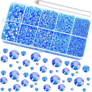 6600 diamantes de imitación AB color azul claro, de 0.079 in, 0.118 in, 0.157 in, 0.197 in, 0.236 in, resina de gelatina no termoadhesivos para 6600 diamantes de imitación AB color azul claro, de 0.079 in, 0.118 in, 0.157 in, 0.197 in, 0.236 in, resina de gelatina no termoadhesivos para