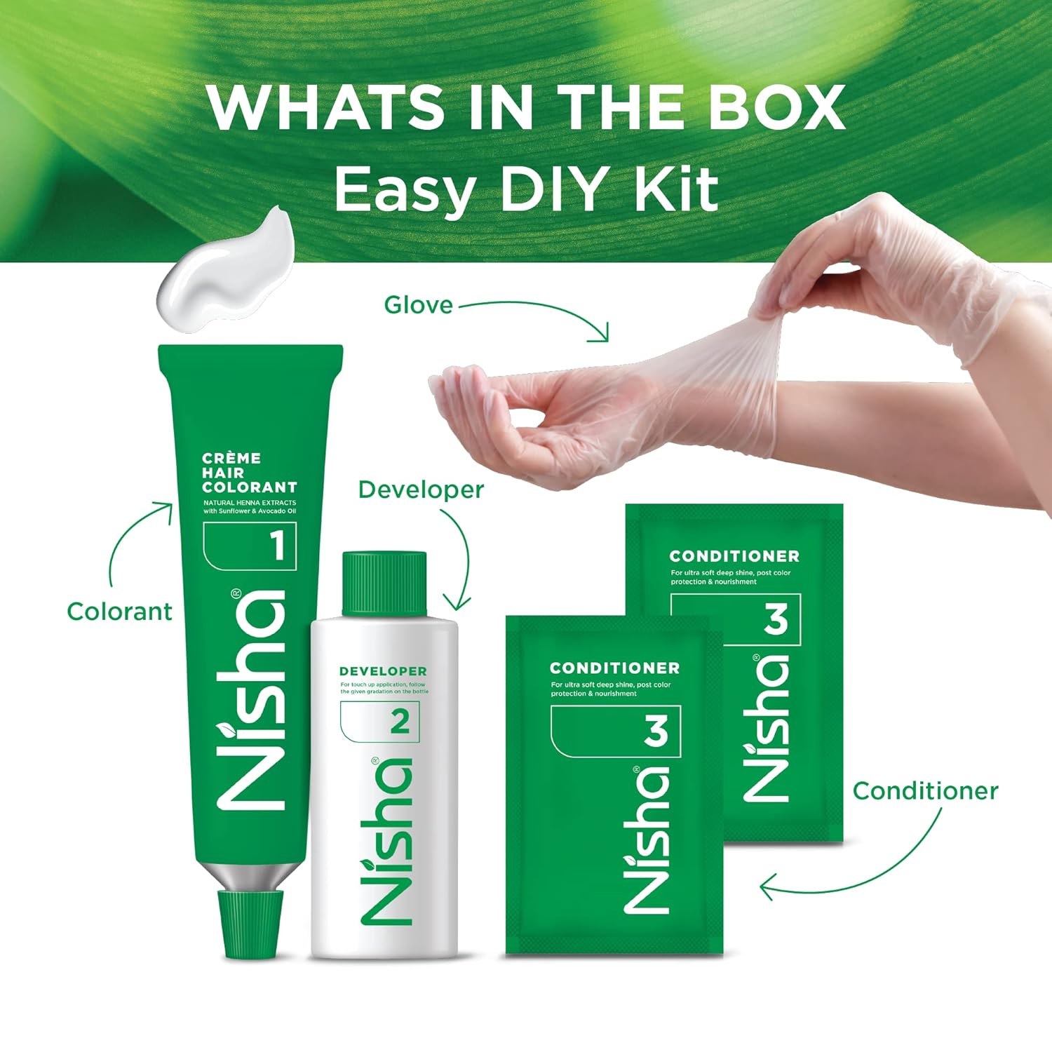 Nisha Creme – Tinte permanente para el cabello, 100 % cobertura de canas, fácil de aplicar, coloración del cabello de larga duración para un