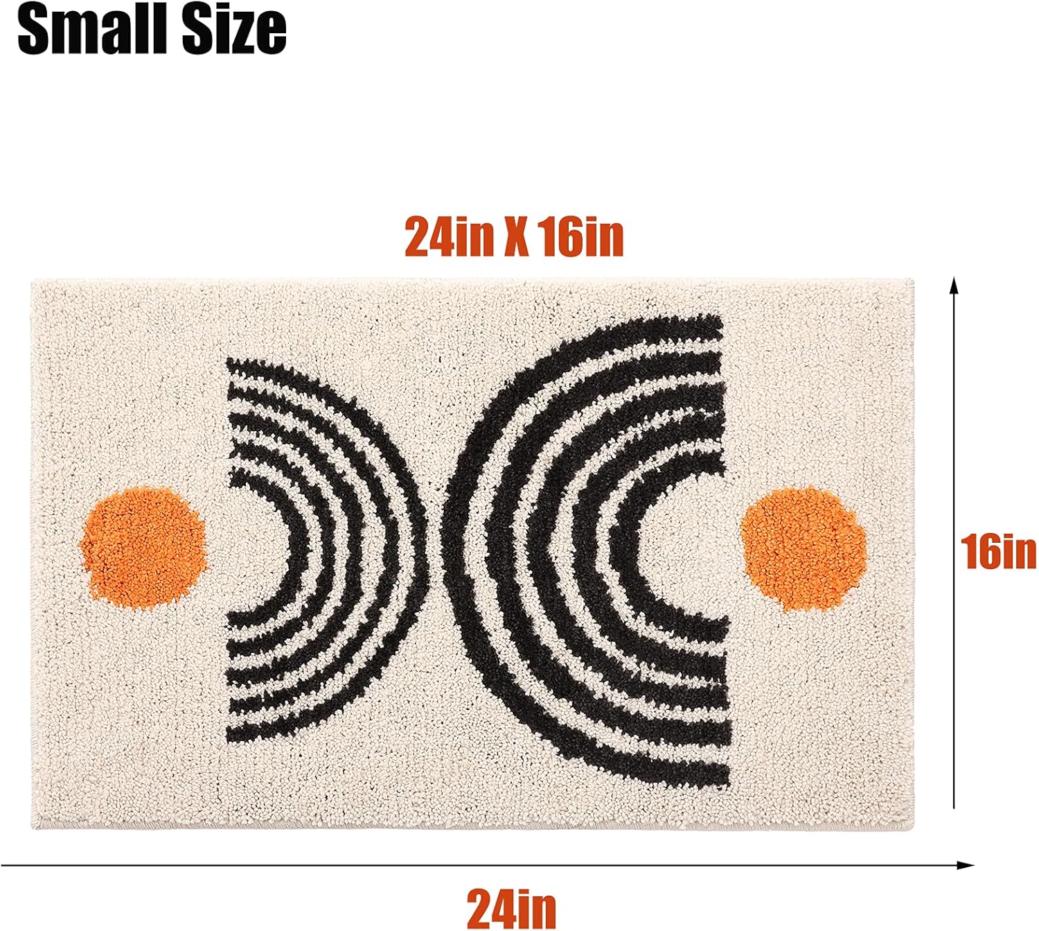 DBJOY Alfombras de baño bohemias antideslizantes con diseño abstracto, de microfibra, lindo, color negro, lavable para tubo, lavabo, inodoro (beige