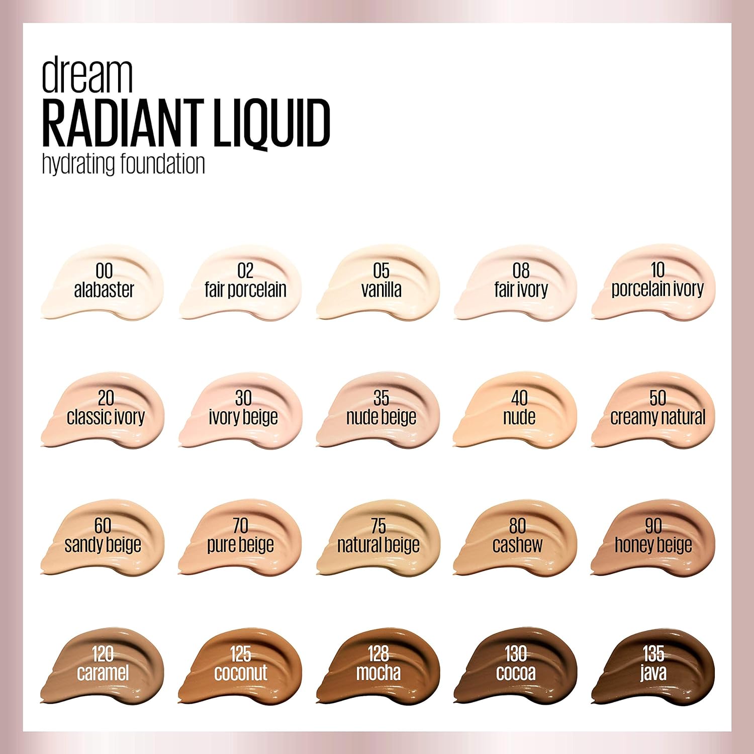 Maybelline Dream – Maquillaje hidratante líquido radiante, cobertura media, base líquida ligera, alabastro, 1 oz. Oz.