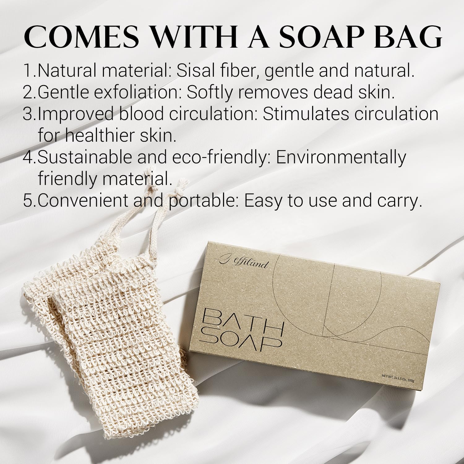 Jabón de barra natural para hombre, paquete de 3 unidades, jabón hidratante hecho de aceites naturales, viene con protector de jabón, sin productos