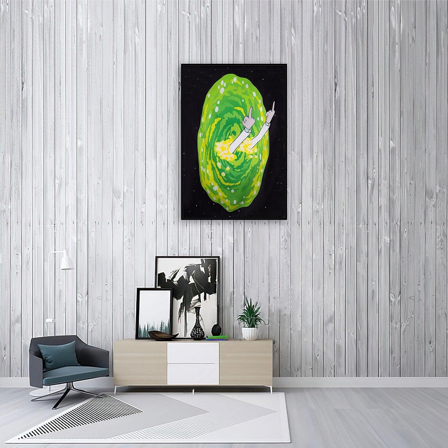 Aovvhing – Póster de anime Morty impreso en lienzo para decoración de pared, póster de anime de Rick, decoración de pared para el hogar, habitación,