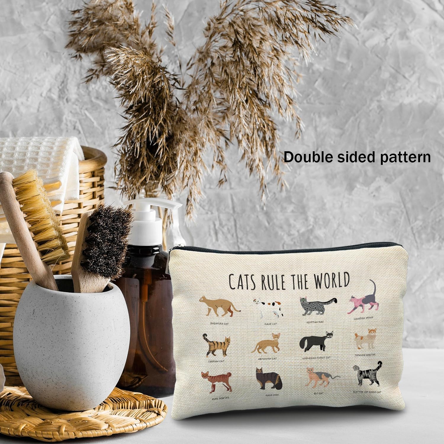 Bolsa de maquillaje de gatos, regalos para amantes de los gatos para mujeres, regalos de gatos, bolsa de cosméticos para gatos, regalos de gatos