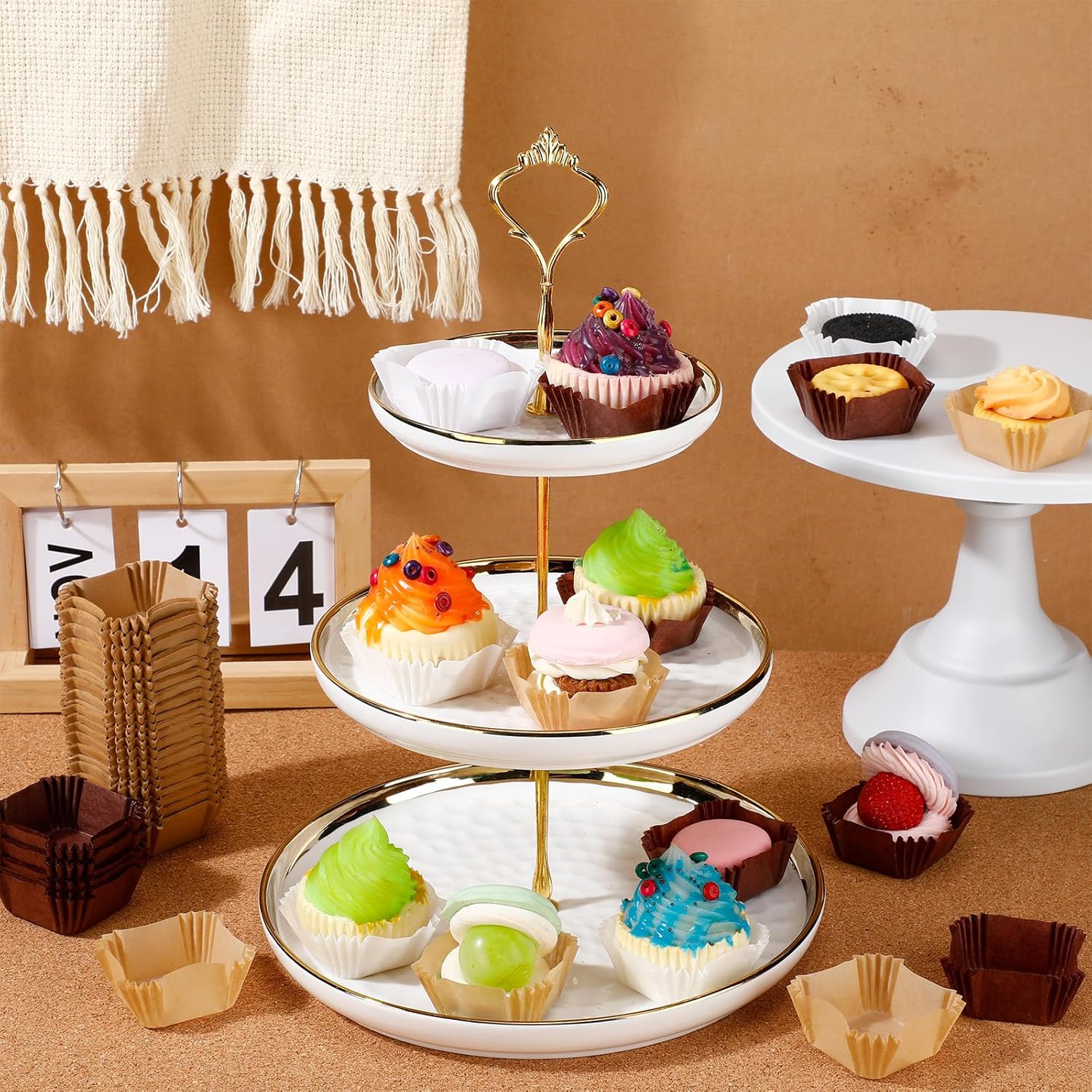 Layhit 900 forros cuadrados para cupcakes, tazas de papel para hornear, a prueba de grasa, envoltorios de magdalenas, forros para magdalenas, bodas,