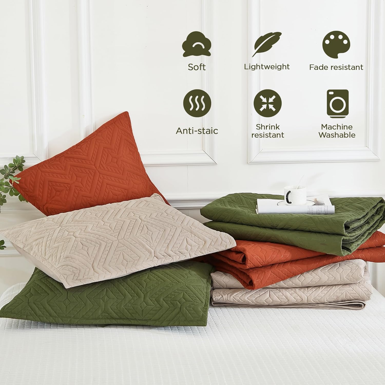 Andency Juego de edredón beige tamaño California King (112 x 104 pulgadas), 3 piezas (1 edredón beige y 2 fundas de almohada), juego de edredón