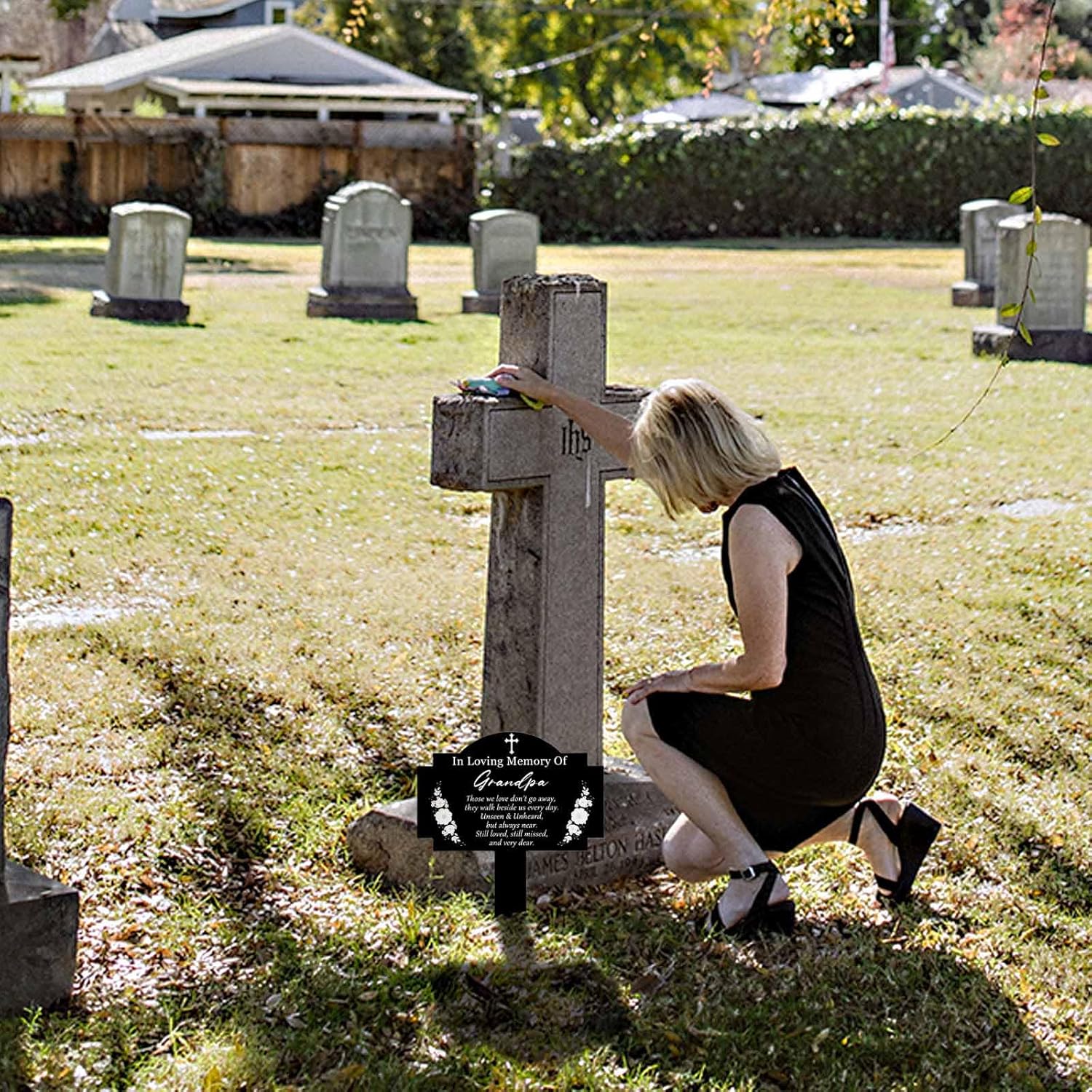 Marcadores de tumba, estacas conmemorativas, decoraciones de tumbas para cementerio, impermeable, placa de cementerio, estaca de condolencia, estaca