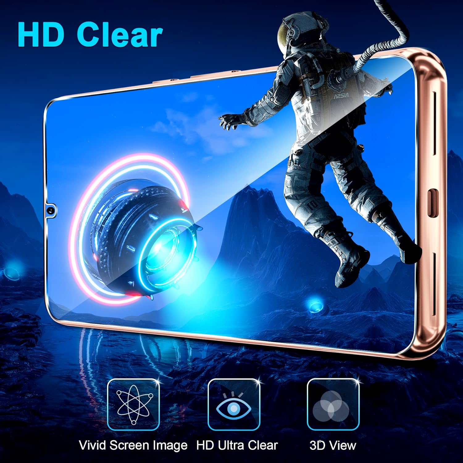 letosan Paquete de 4 protectores de pantalla para Google Pixel 8, vidrio templado 9H, desbloqueo ultrasónico de huellas dactilares, compatible con
