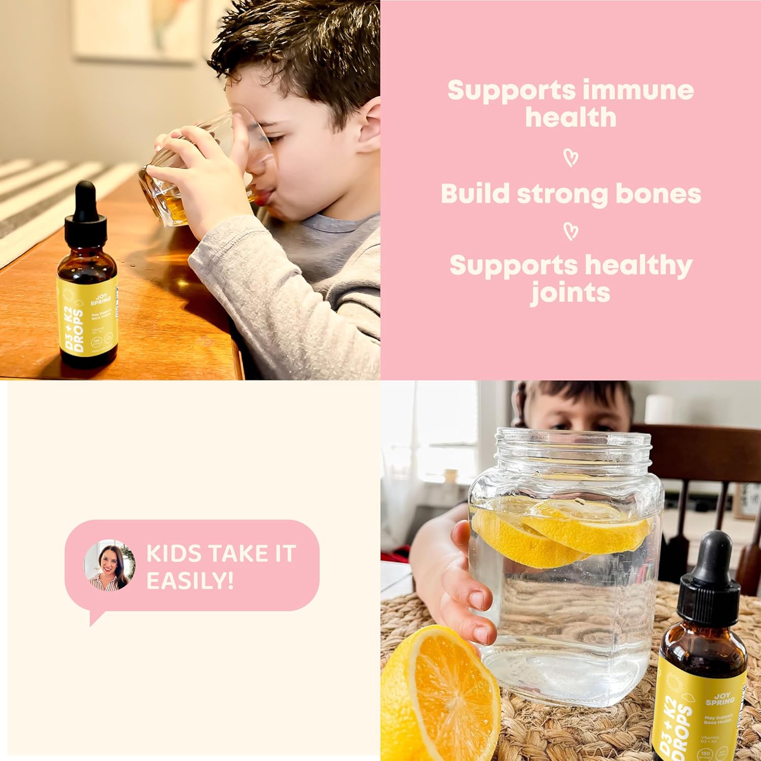 JoySpring Gomitas líquidas de vitamina D y vitamina D3 para niños