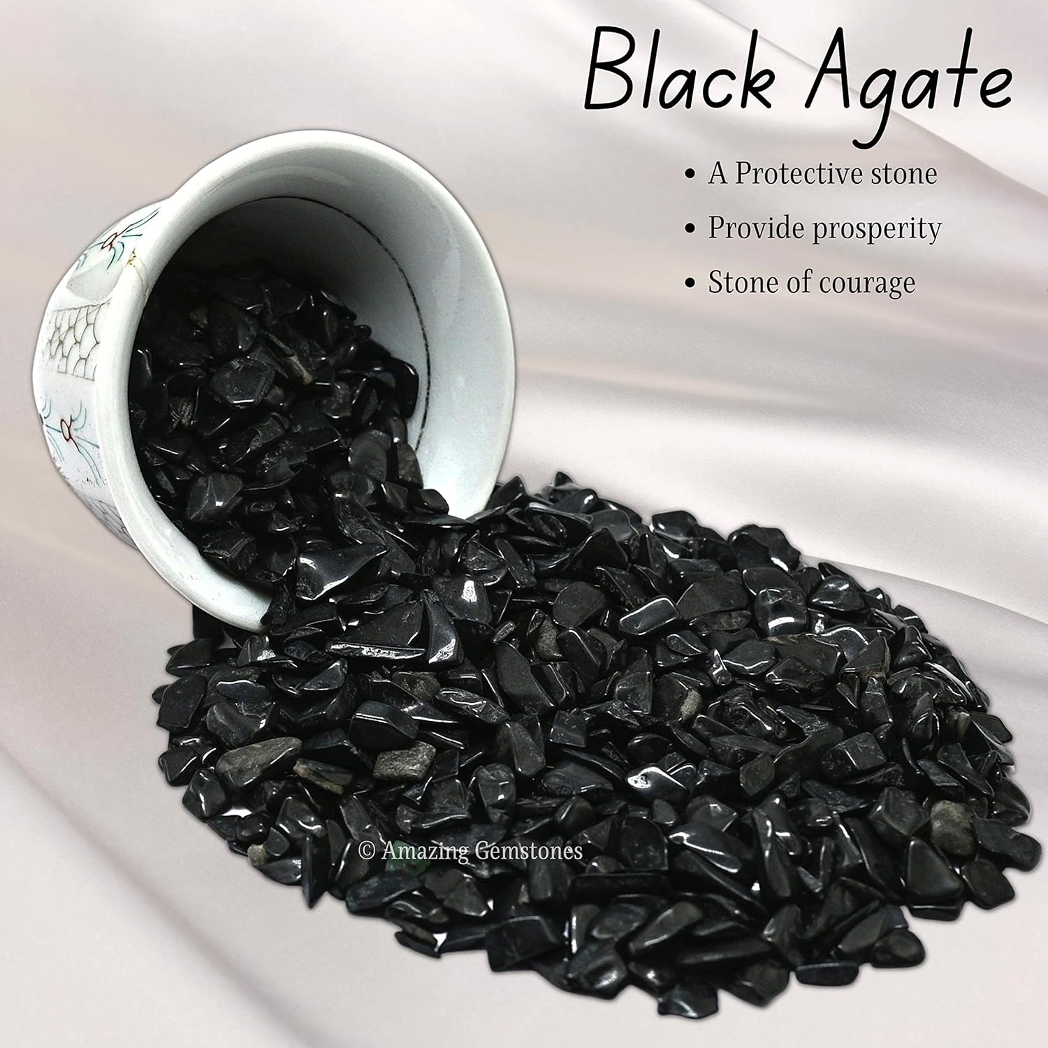 Chips de cristal de ágata negra, rocas de grava para acuario, chips de ágata negra, grava para pecera, pequeñas virutas de piedra rodada y pequeños