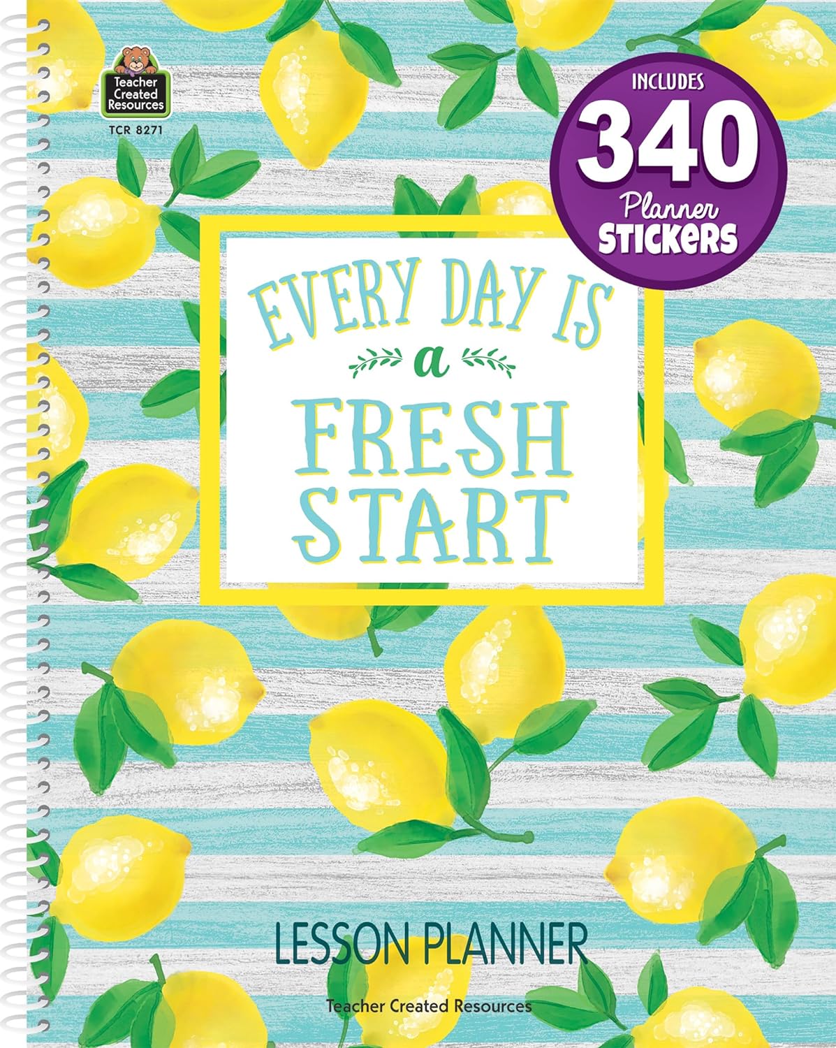 Teacher Created Resources Planificador de lecciones de ralladura de limón 8.5 x 11 pulgadas