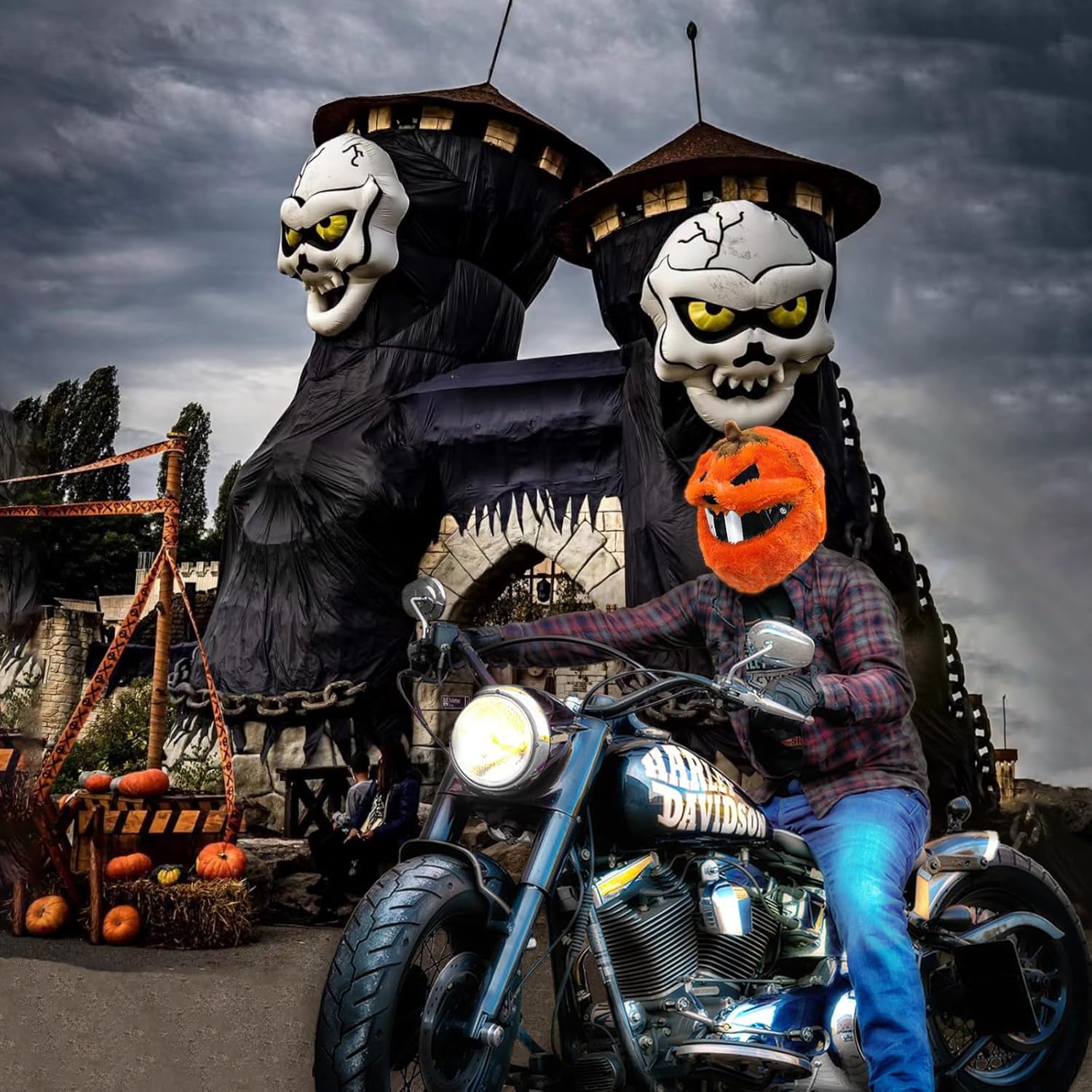 Cubierta de casco de motocicleta de calabaza de Halloween, cubierta de casco de motocicleta de Navidad, cubierta de casco de calabaza, accesorios de