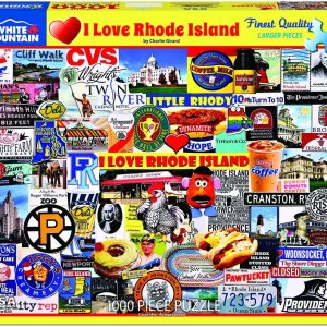 White Mountain Puzzles I Love Rhode Island, rompecabezas de 1000 piezas White Mountain Puzzles I Love Rhode Island, rompecabezas de 1000 piezas
