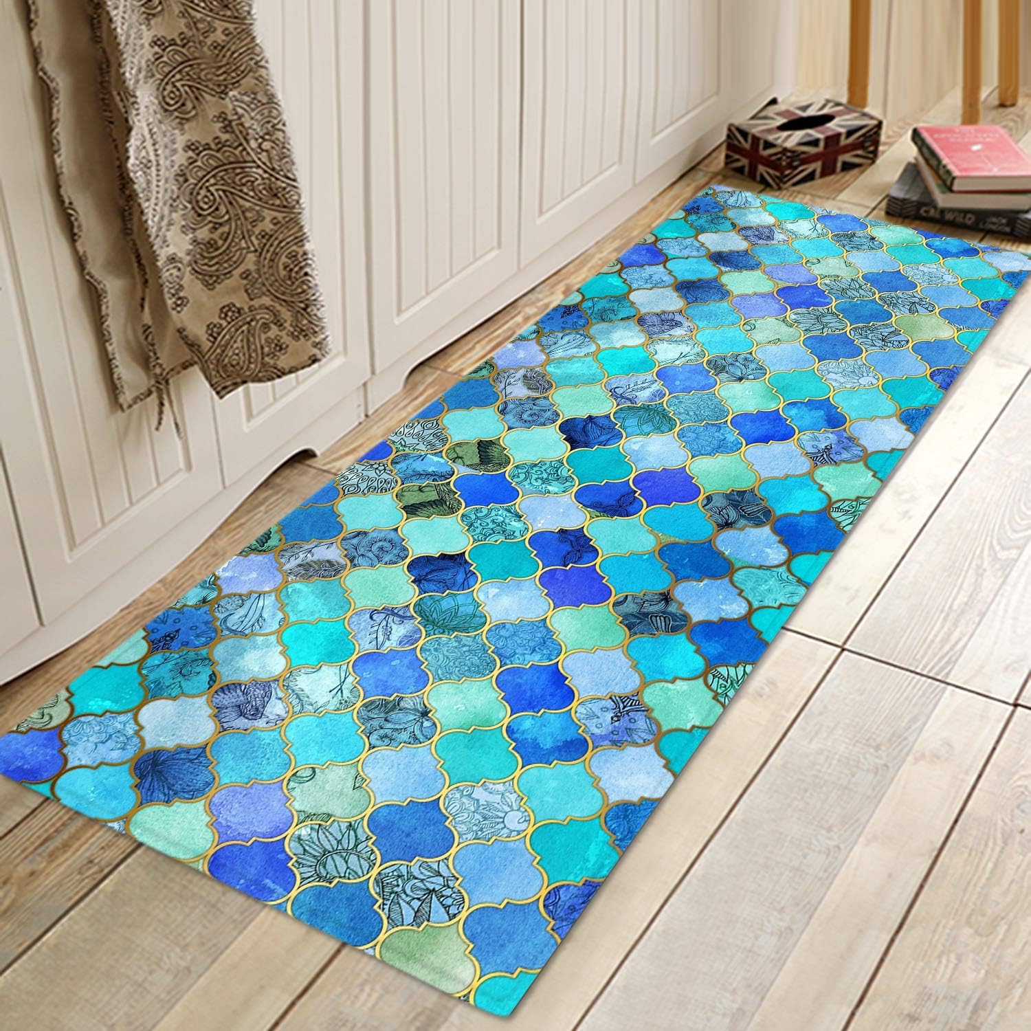 Alfombra de baño de espuma viscoelástica y felpudos antideslizantes y absorbentes de paño